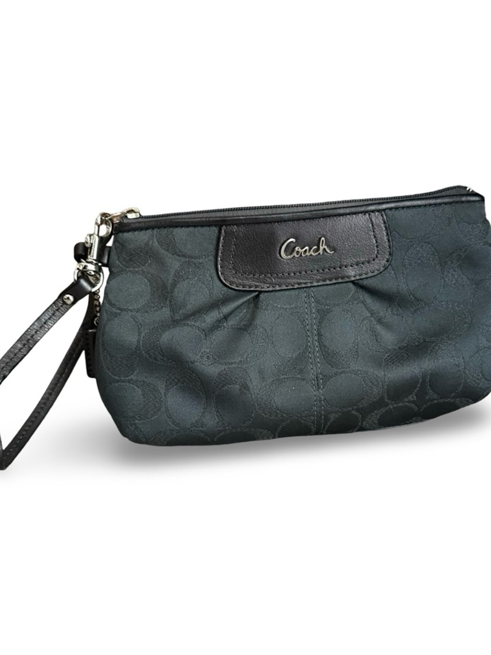 Coach Midnight Blue Signature Wristlet Clutch